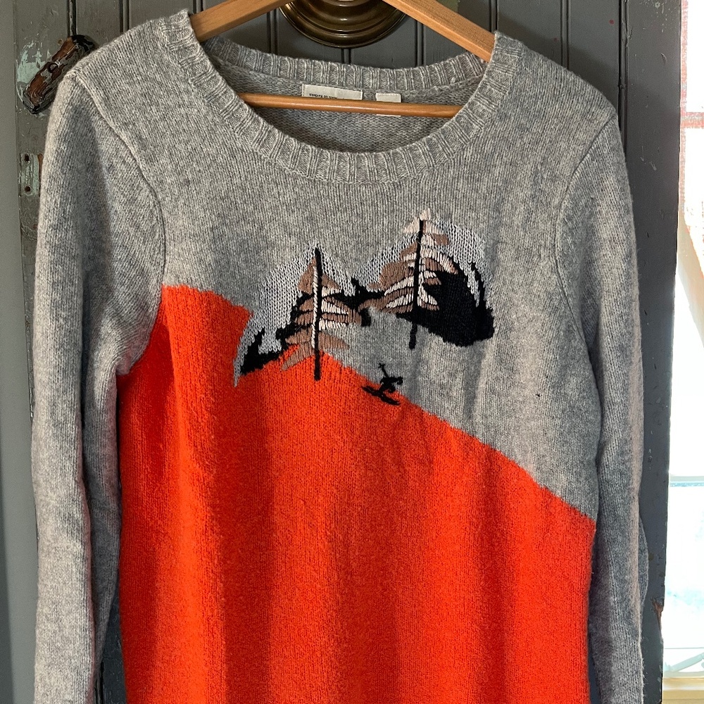 Anthropologie Sleeping on Snow embroidered ski sweater Size XL